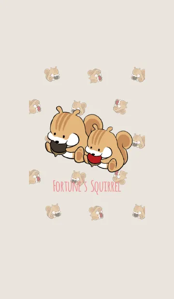 [LINE着せ替え] ベージュ＆ピンク / 風水 運気UPのシマリスの画像1