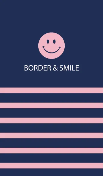 [LINE着せ替え] BORDER ＆ SMILE -Navy Pink-の画像1
