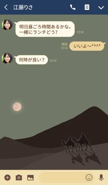 [LINE着せ替え] 砂漠の月 + ネイビーの画像3