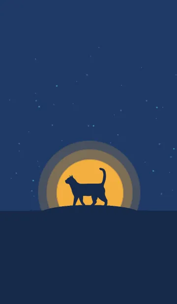 Cat silhouette in front of moonlight 2の着せ替えメイン画像
