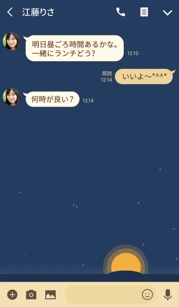 [LINE着せ替え] Cat silhouette in front of moonlight 2の画像3