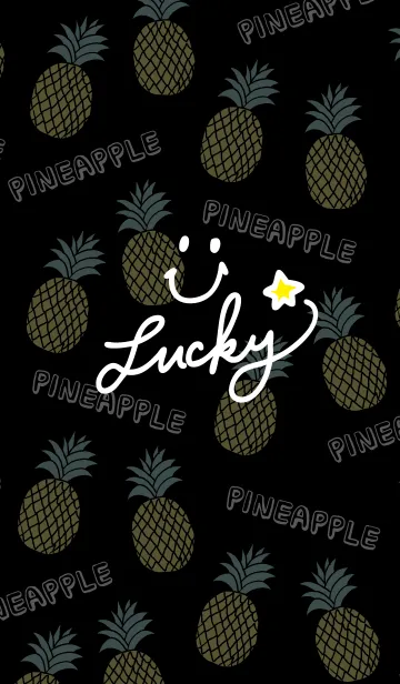 [LINE着せ替え] スマイル・パイナップル-黒29-の画像1