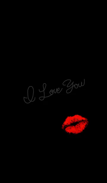 [LINE着せ替え] I Love You - Kiss -（黒）の画像1