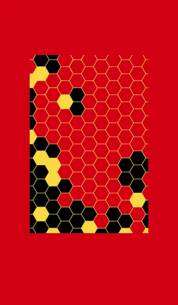 [LINE着せ替え] ヘキサゴン 赤×黄の画像1