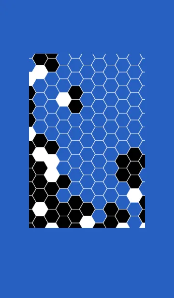 [LINE着せ替え] ヘキサゴン 青×白の画像1