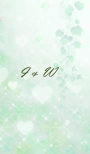 [LINE着せ替え] I ＆ W ♥LOVE♥恋愛運上昇♥緑の画像1
