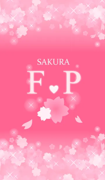 [LINE着せ替え] F＆P イニシャル 運気UP！かわいい桜デザインの画像1