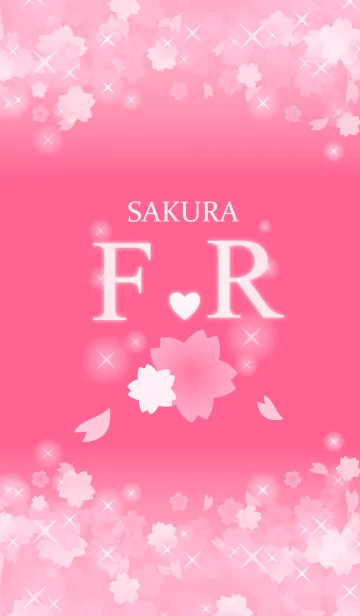 [LINE着せ替え] F＆R イニシャル 運気UP！かわいい桜デザインの画像1