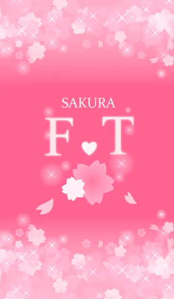[LINE着せ替え] F＆T イニシャル 運気UP！かわいい桜デザインの画像1