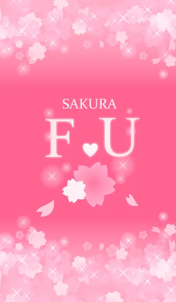 [LINE着せ替え] F＆U イニシャル 運気UP！かわいい桜デザインの画像1