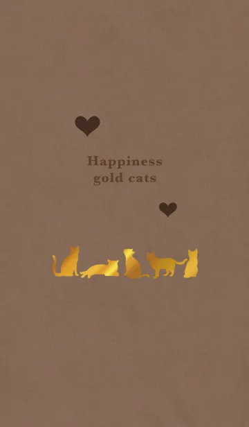 [LINE着せ替え] 【金運アップ】金色の猫シルエット@チョコの画像1