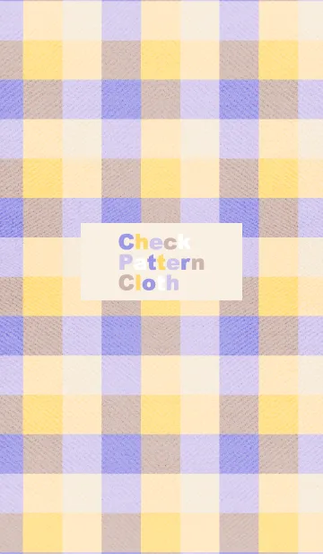 [LINE着せ替え] チェックの布地 パステル 黄×紫の画像1