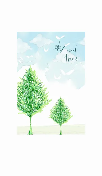[LINE着せ替え] 爽やかな空と木の画像1