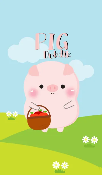 [LINE着せ替え] Poklok Pig Dukdik Theme (jp)の画像1