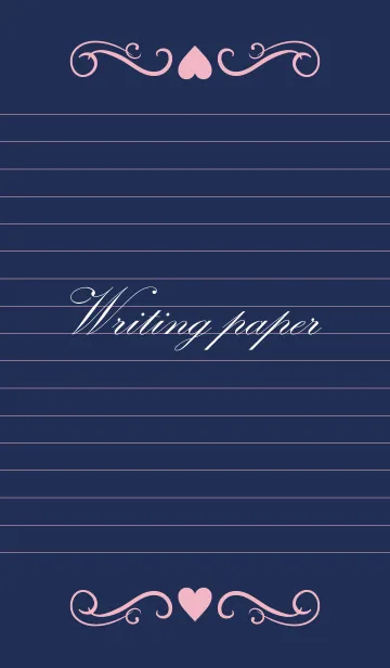 [LINE着せ替え] Writing paper -Navy Pink-の画像1