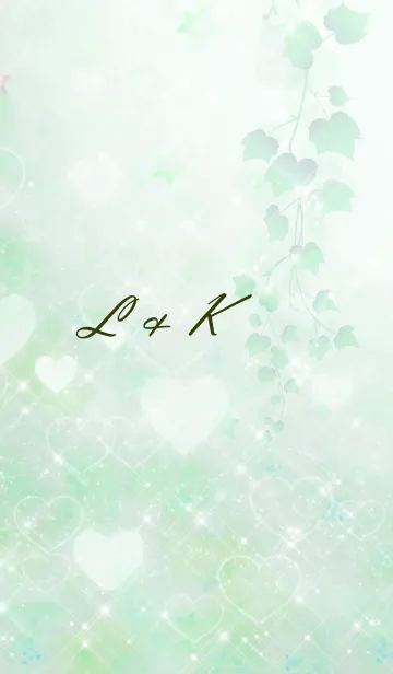 [LINE着せ替え] L ＆ K ♥LOVE♥恋愛運上昇♥緑の画像1