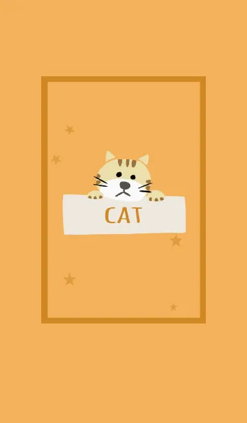 [LINE着せ替え] オレンジ / ネコの画像1