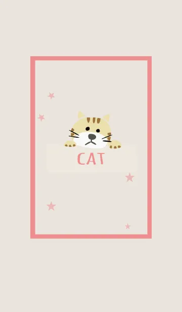 ベージュ＆ピンク / ネコの着せ替えメイン画像