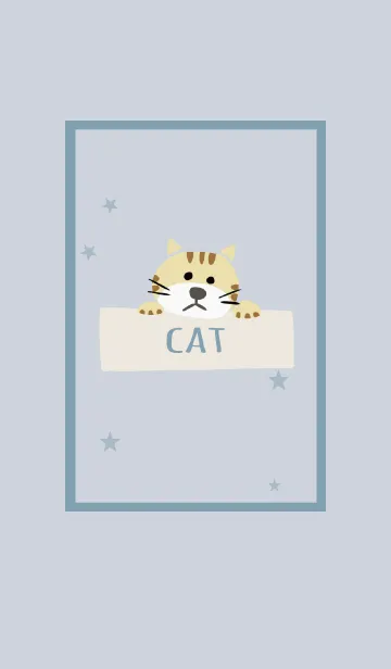 [LINE着せ替え] ベージュ＆ブルー / ネコの画像1