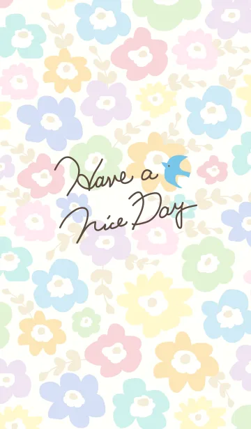 [LINE着せ替え] 北欧風お花6-スマイル22-の画像1