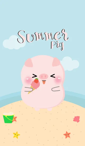 [LINE着せ替え] Summer Pig Dukdik Theme (jp)の画像1