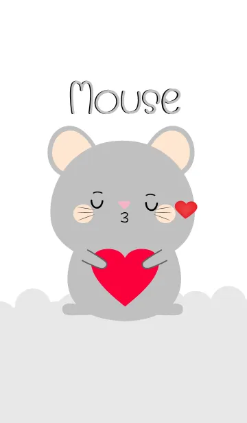[LINE着せ替え] Simple Lovely Gray Mouse (jp)の画像1