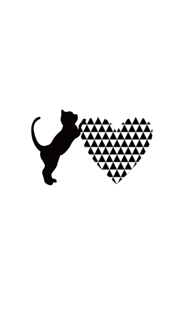 [LINE着せ替え] LOVE CAT / 幾何学模様の画像1