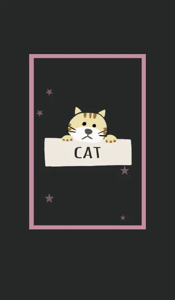 [LINE着せ替え] ブラック＆ピンク / ネコの画像1