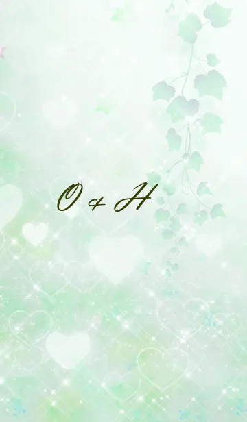 [LINE着せ替え] O ＆ H ♥LOVE♥恋愛運上昇♥緑の画像1