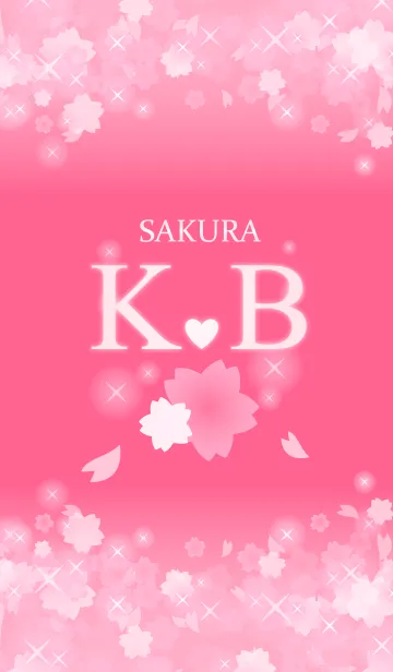 [LINE着せ替え] K＆B イニシャル 運気UP！かわいい桜デザインの画像1