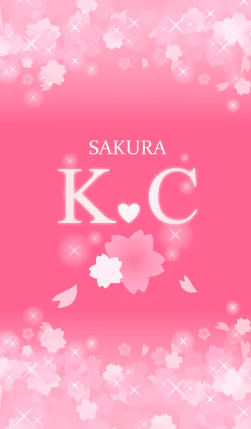 [LINE着せ替え] K＆C イニシャル 運気UP！かわいい桜デザインの画像1