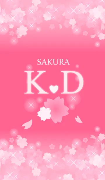 [LINE着せ替え] K＆D イニシャル 運気UP！かわいい桜デザインの画像1