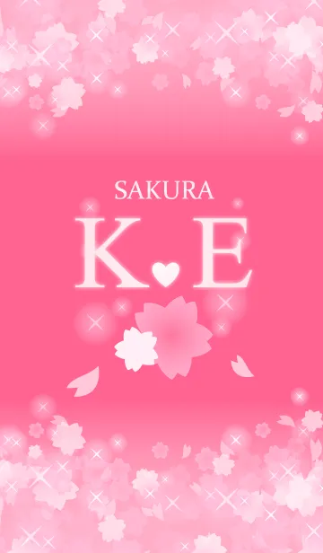 [LINE着せ替え] K＆E イニシャル 運気UP！かわいい桜デザインの画像1