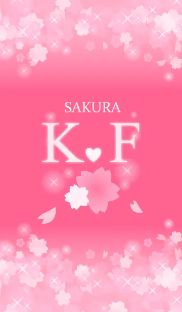 [LINE着せ替え] K＆F イニシャル 運気UP！かわいい桜デザインの画像1