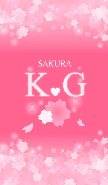 [LINE着せ替え] K＆G イニシャル 運気UP！かわいい桜デザインの画像1