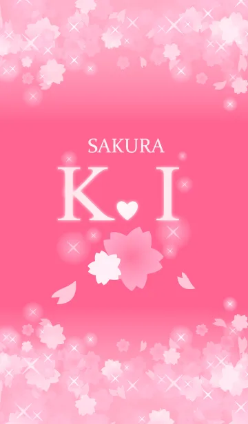 [LINE着せ替え] K＆I イニシャル 運気UP！かわいい桜デザインの画像1