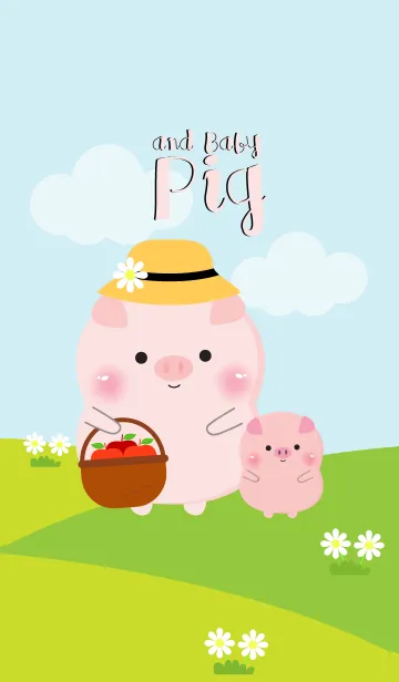 [LINE着せ替え] Pig and Baby Theme (jp)の画像1