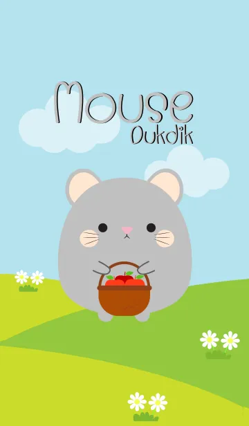 [LINE着せ替え] Cute Gray Mouse Duk Dik Theme (jp)の画像1