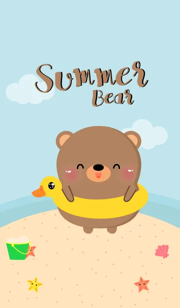 [LINE着せ替え] Summer Bear Dukdik Theme (jp)の画像1