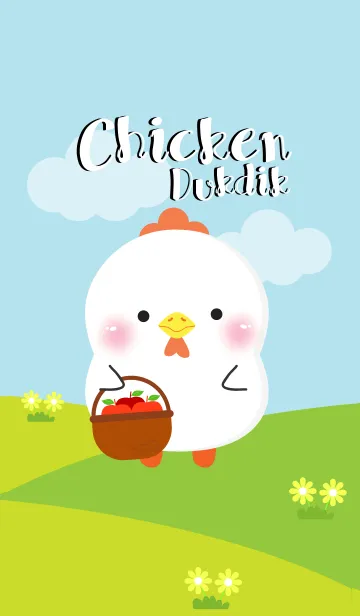 [LINE着せ替え] Poklok White Chicken Dukdik Theme (jp)の画像1
