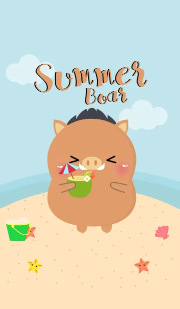 [LINE着せ替え] Summer Boar Dukdik Theme (jp)の画像1