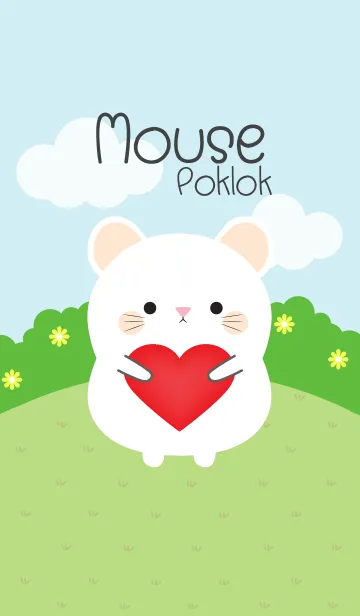 [LINE着せ替え] Poklok White Mouse Theme (jp)の画像1