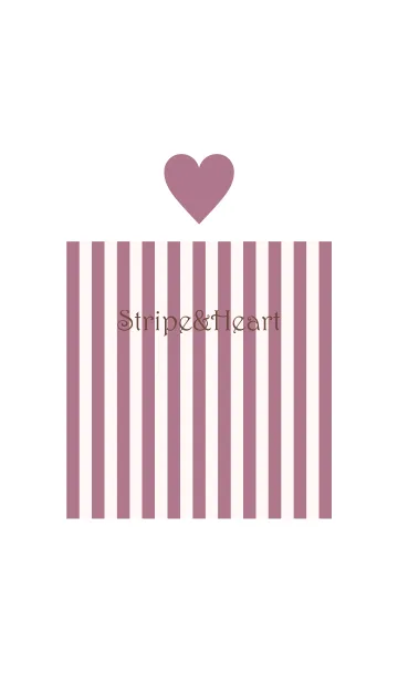 [LINE着せ替え] Stripe＆Heart - SmokyLilac+Beige -の画像1