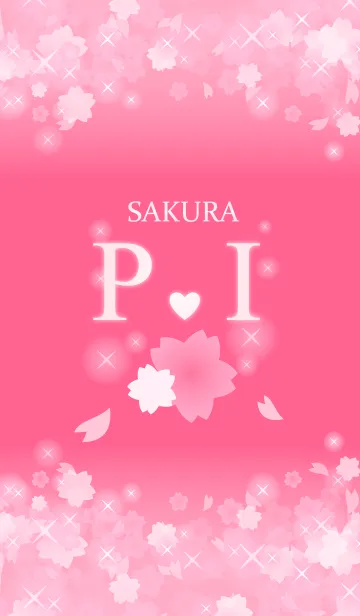 [LINE着せ替え] P＆I イニシャル 運気UP！かわいい桜デザインの画像1