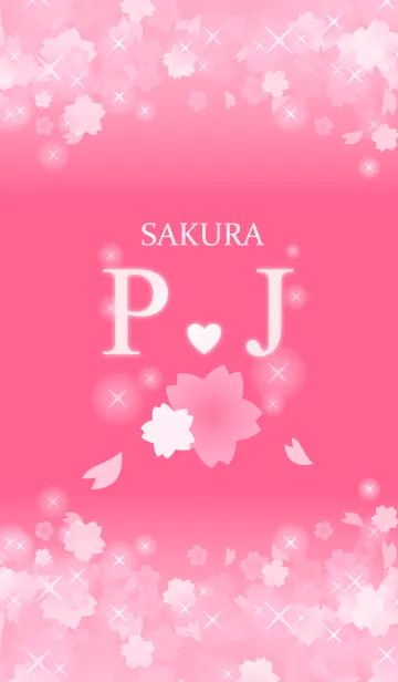 [LINE着せ替え] P＆J イニシャル 運気UP！かわいい桜デザインの画像1