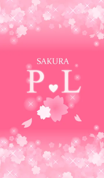 [LINE着せ替え] P＆ Lイニシャル 運気UP！かわいい桜デザインの画像1