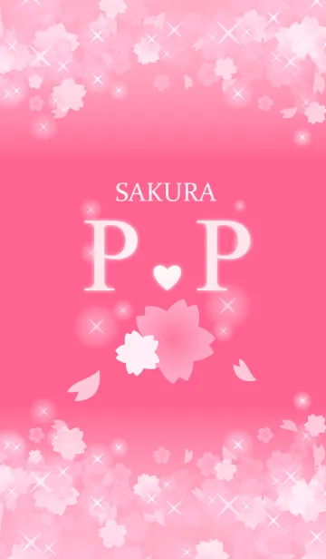 [LINE着せ替え] P＆P イニシャル 運気UP！かわいい桜デザインの画像1