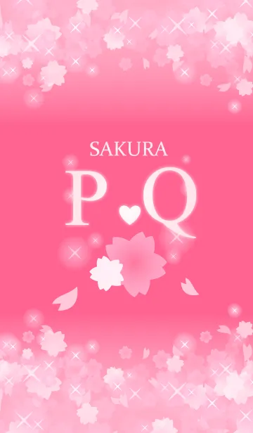 [LINE着せ替え] P＆Q イニシャル 運気UP！かわいい桜デザインの画像1