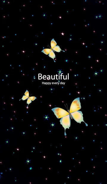 [LINE着せ替え] 星空に美しい蝶の画像1