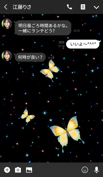 [LINE着せ替え] 星空に美しい蝶の画像3